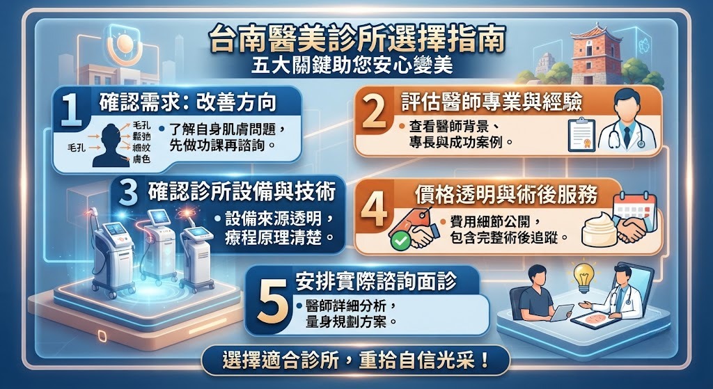 台南醫美診所怎麼選?完整評估流程、常見問題與挑選注意事項