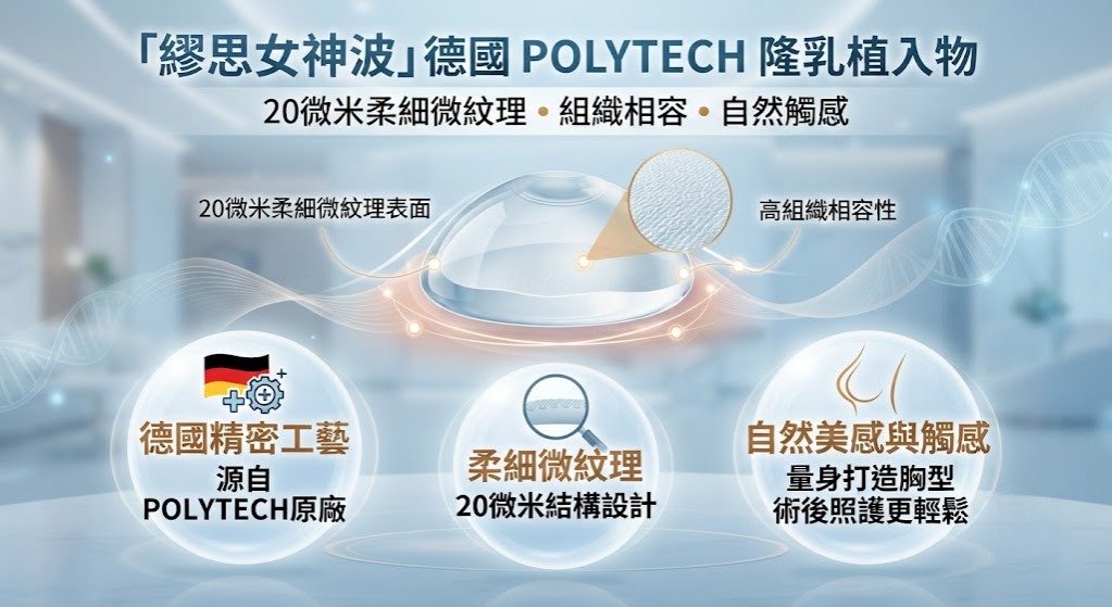 繆思女神波是什麼?德國 POLYTECH 隆乳植入物特色與選擇指南