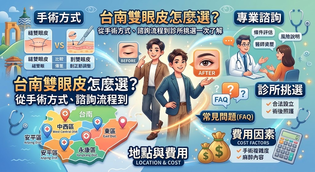 台南雙眼皮怎麼選?從手術方式、諮詢流程到診所挑選一次了解