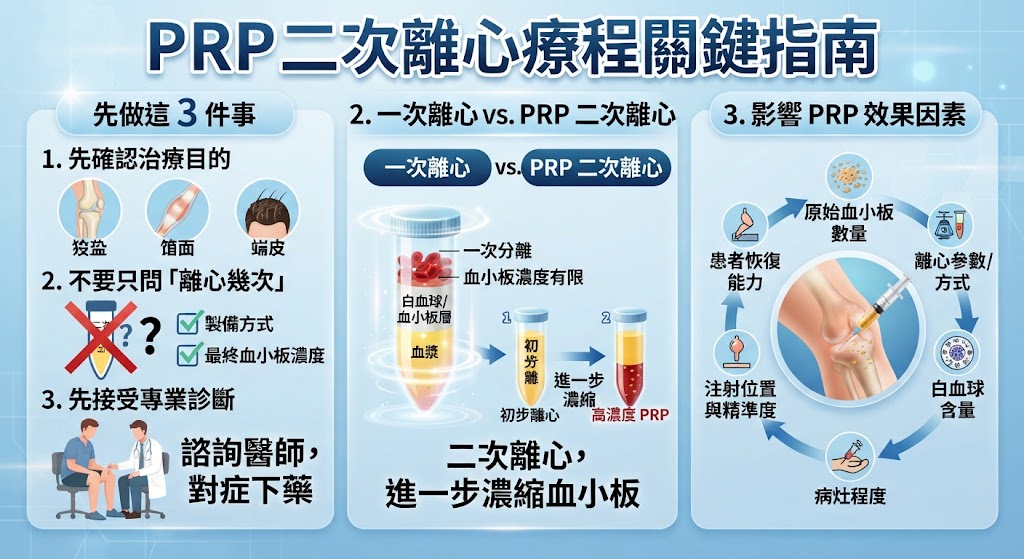 PRP二次離心是什麼？原理、一次離心差異、療程評估與注意事項完整解析