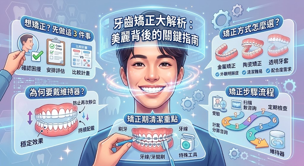 牙齒矯正怎麼辦?從評估、矯正方式到療程注意事項完整指南