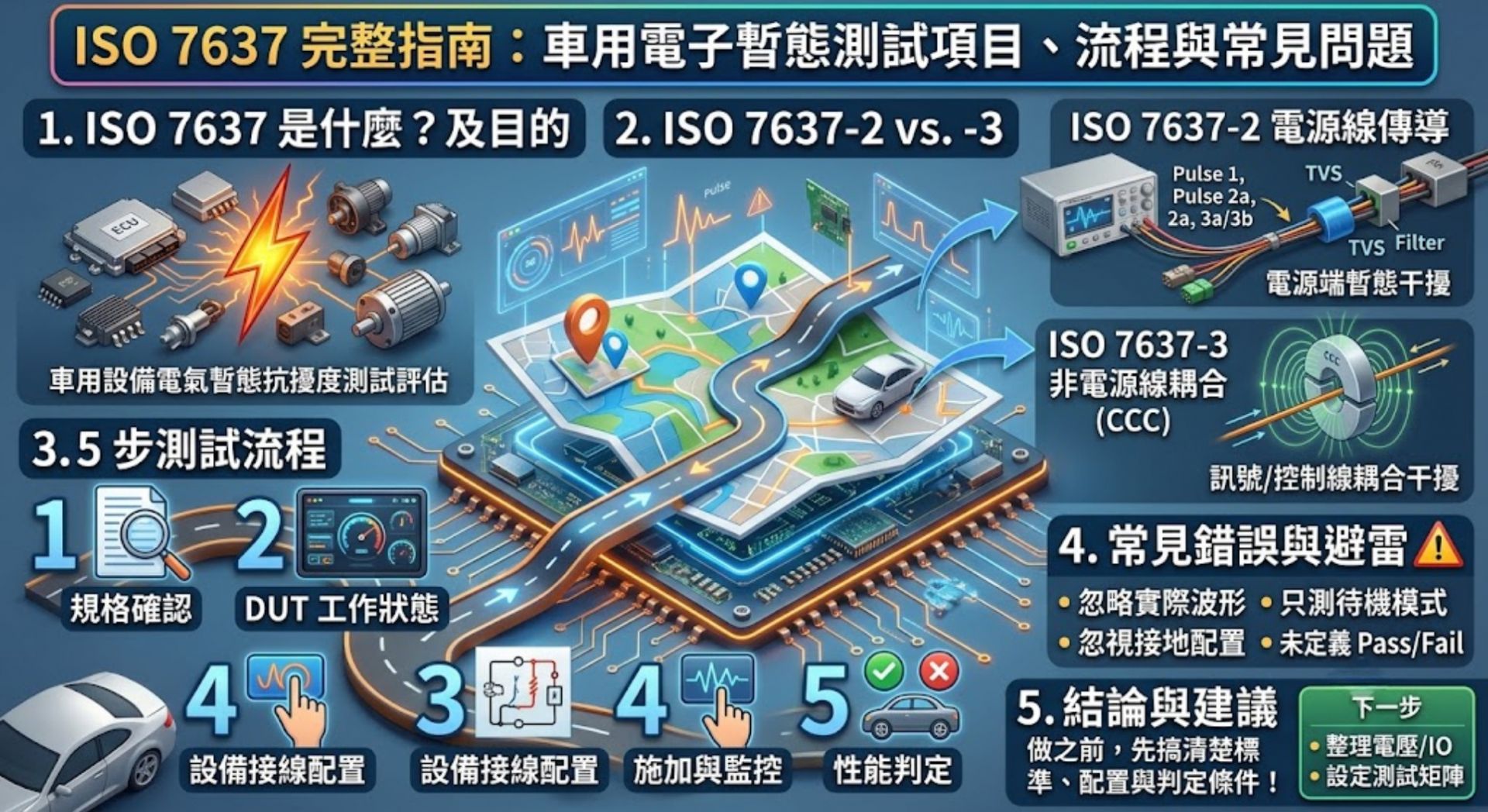 ISO 7637 是什麼？車用電子暫態測試項目、流程與常見問題完整指南