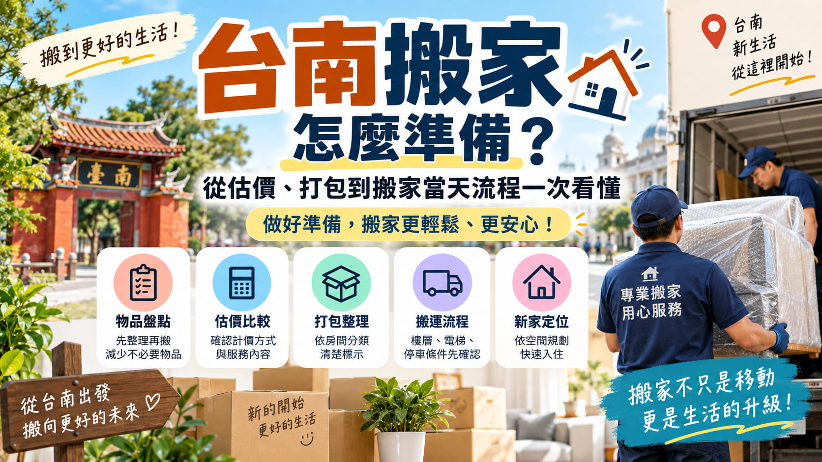 台南搬家怎麼準備？從估價、打包到搬家當天流程一次看懂