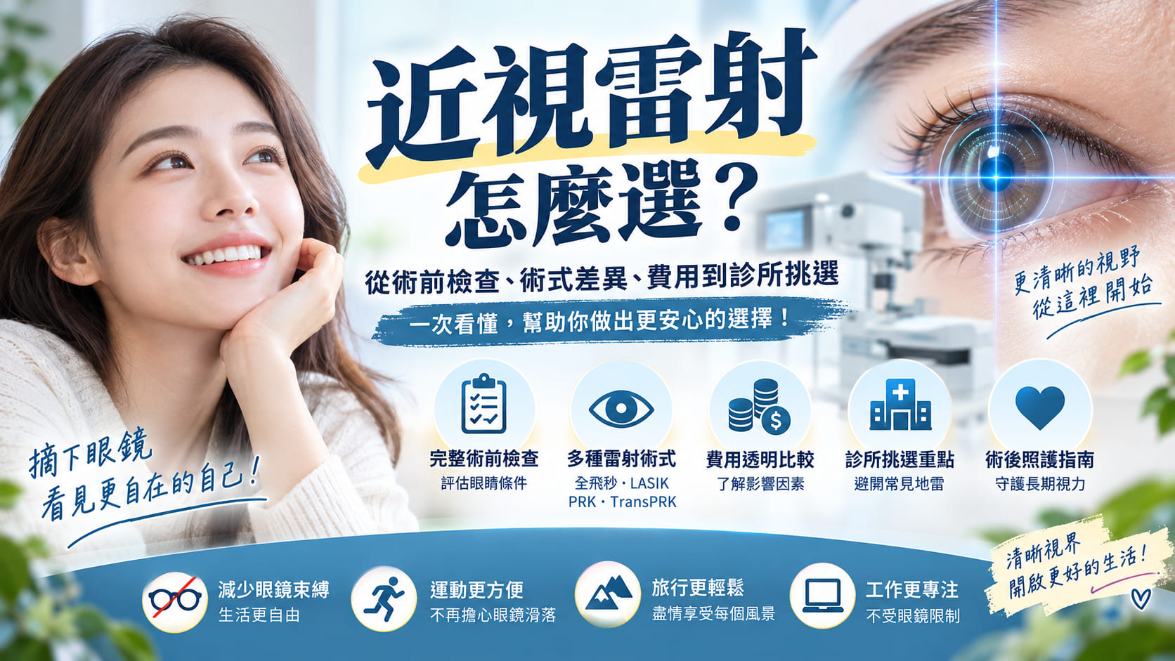 近視雷射怎麼選?術前檢查、術式差異、費用與診所挑選重點
